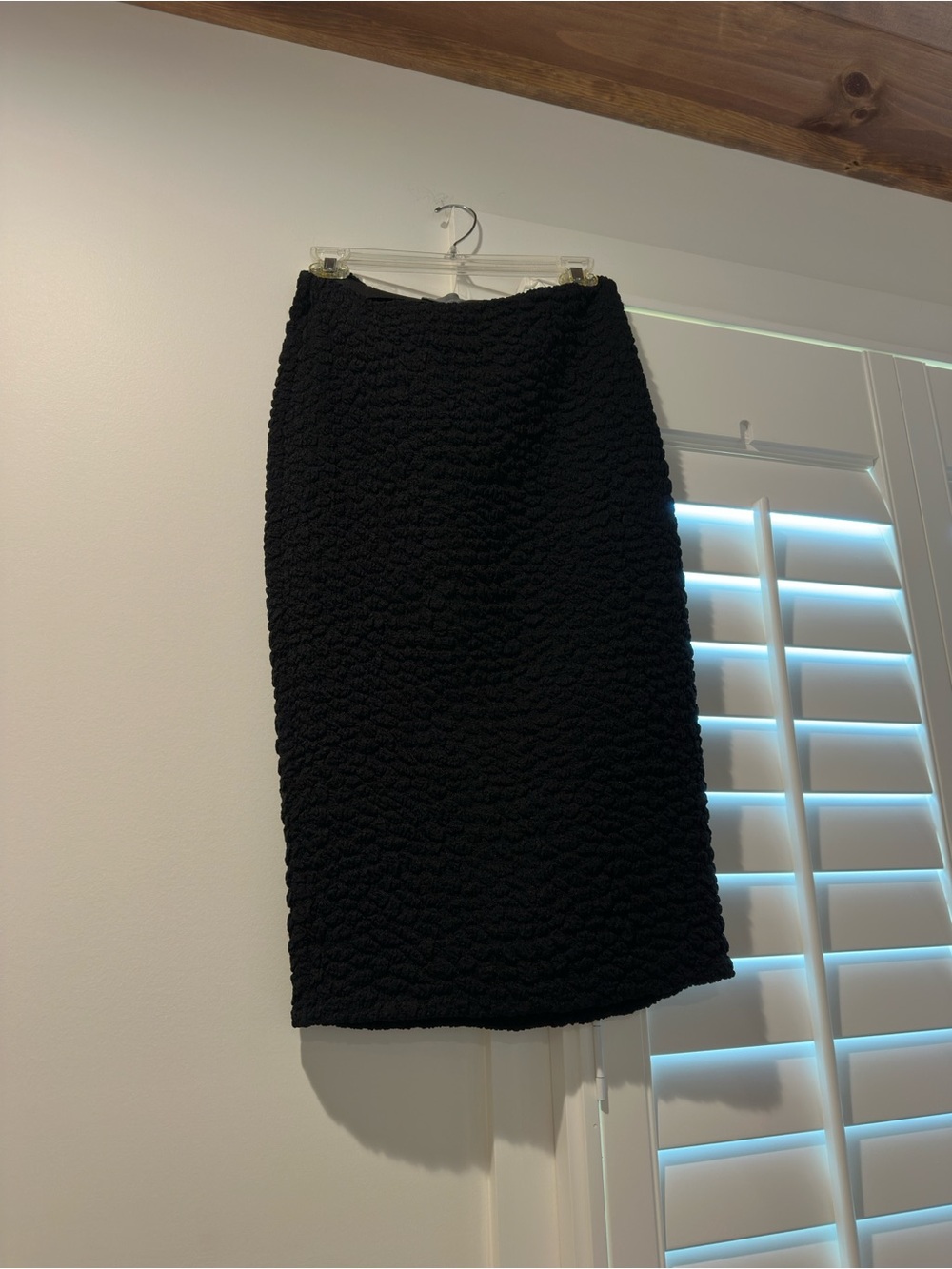 Anthropologie Black Textured Pencil Skirt